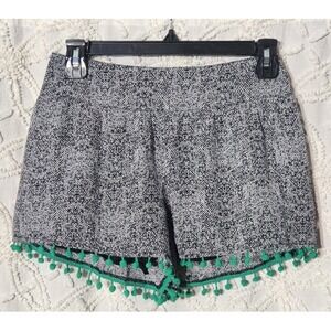 THML Womens Pom Pom Shorts Size Small Black Lined Beach Vacation‎ Elastic Waist